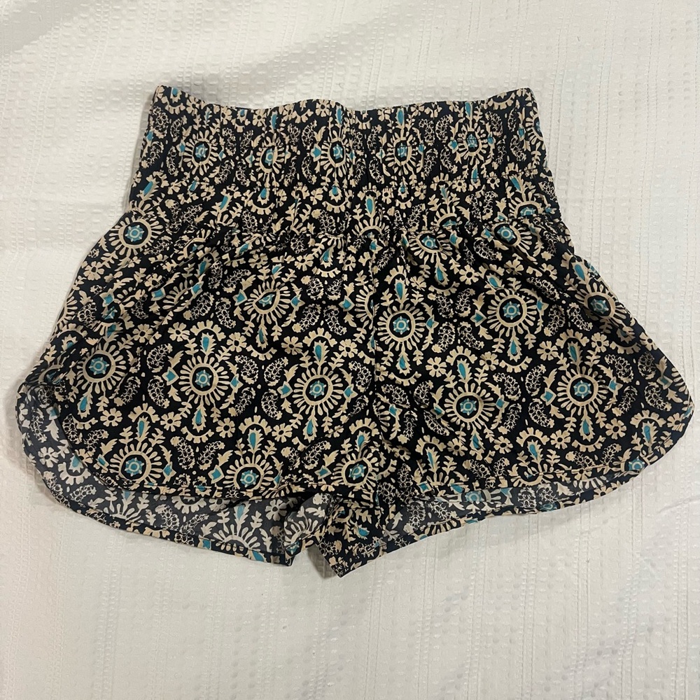 FP Movement by Free People Black and Cream Patterned Athletic Shorts